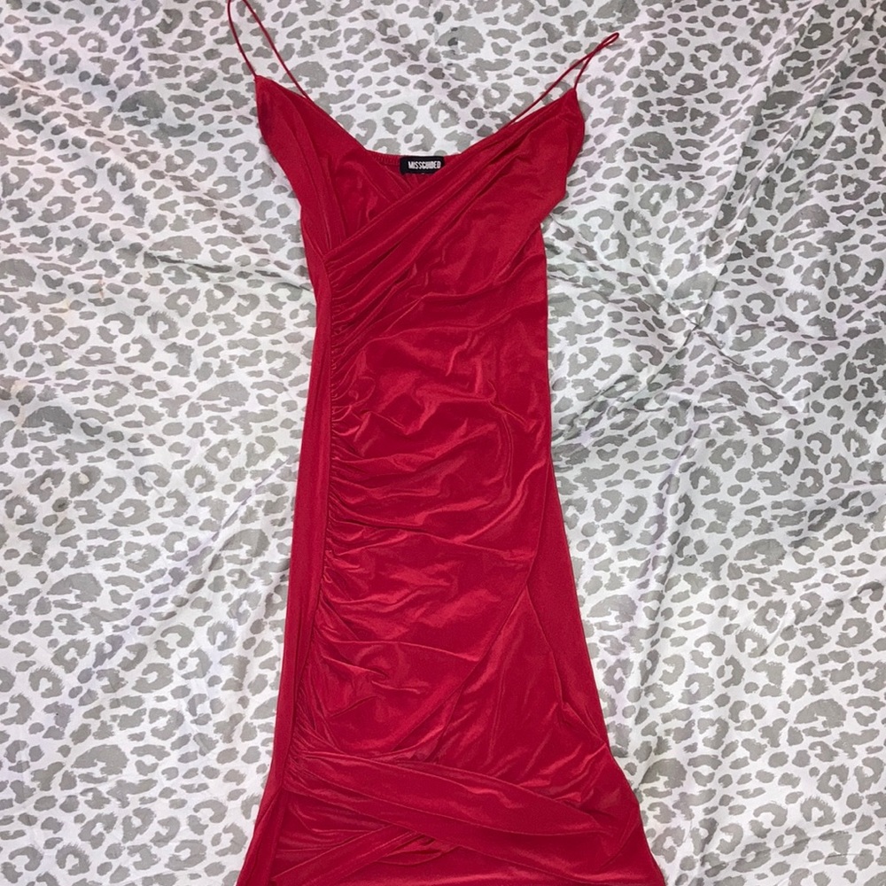 Ruched Fitted Red dress